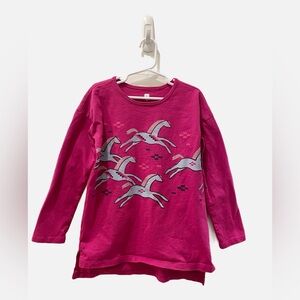 Tea Collection Dakota Horses Pink Long Sleeve Tunic Shirt - Size 8